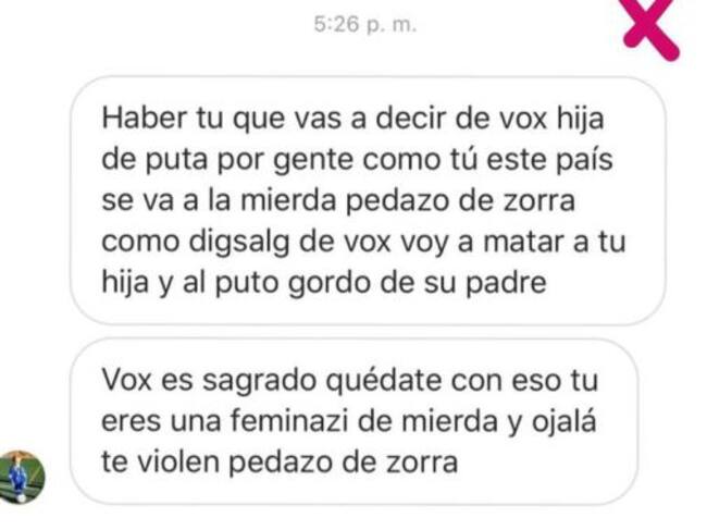 Pantallazo de los mensajes que tiene que soportar Sálamo
